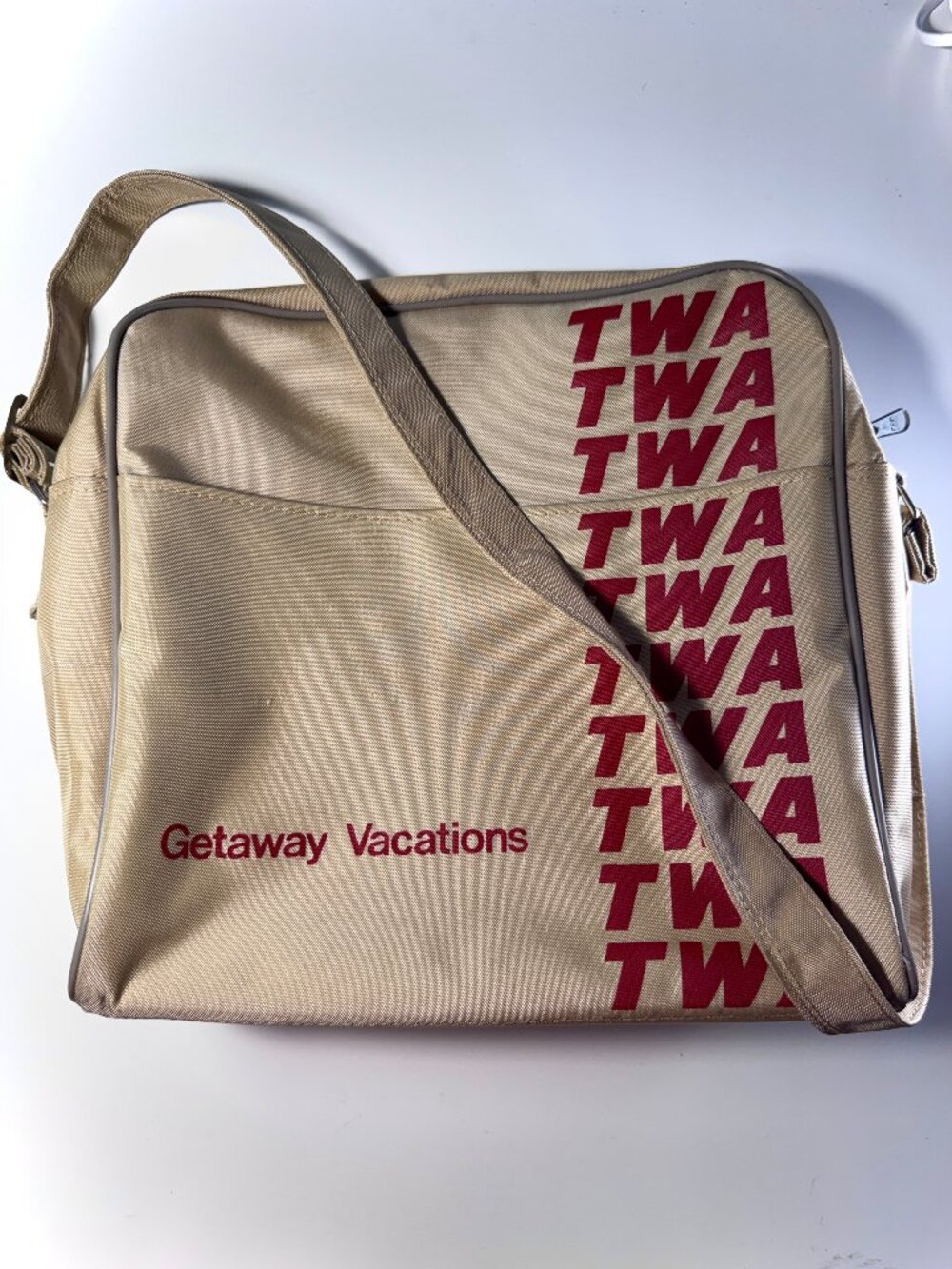 Vintage TWA Getaway Vacations Structured Tote